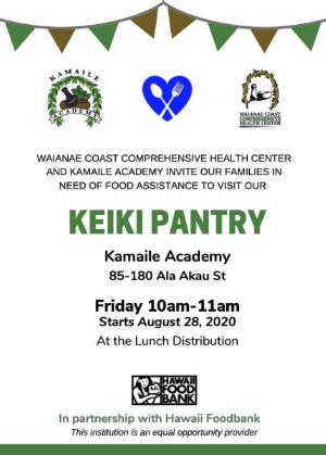 Keiki Pantry Starts 8/28/2020