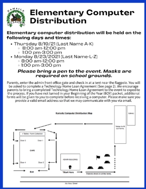 ELEMENTARY COMPUTER DISTRIBUTION (Thurs/Mon)