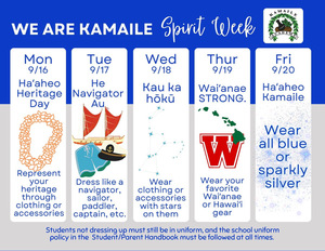 We Are Kamaile Spirit Week